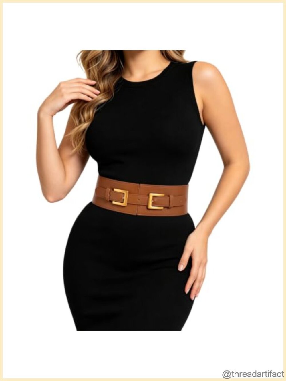 Wide Elastic Waist Belt Faux Leather Corset Belt for Dresses
